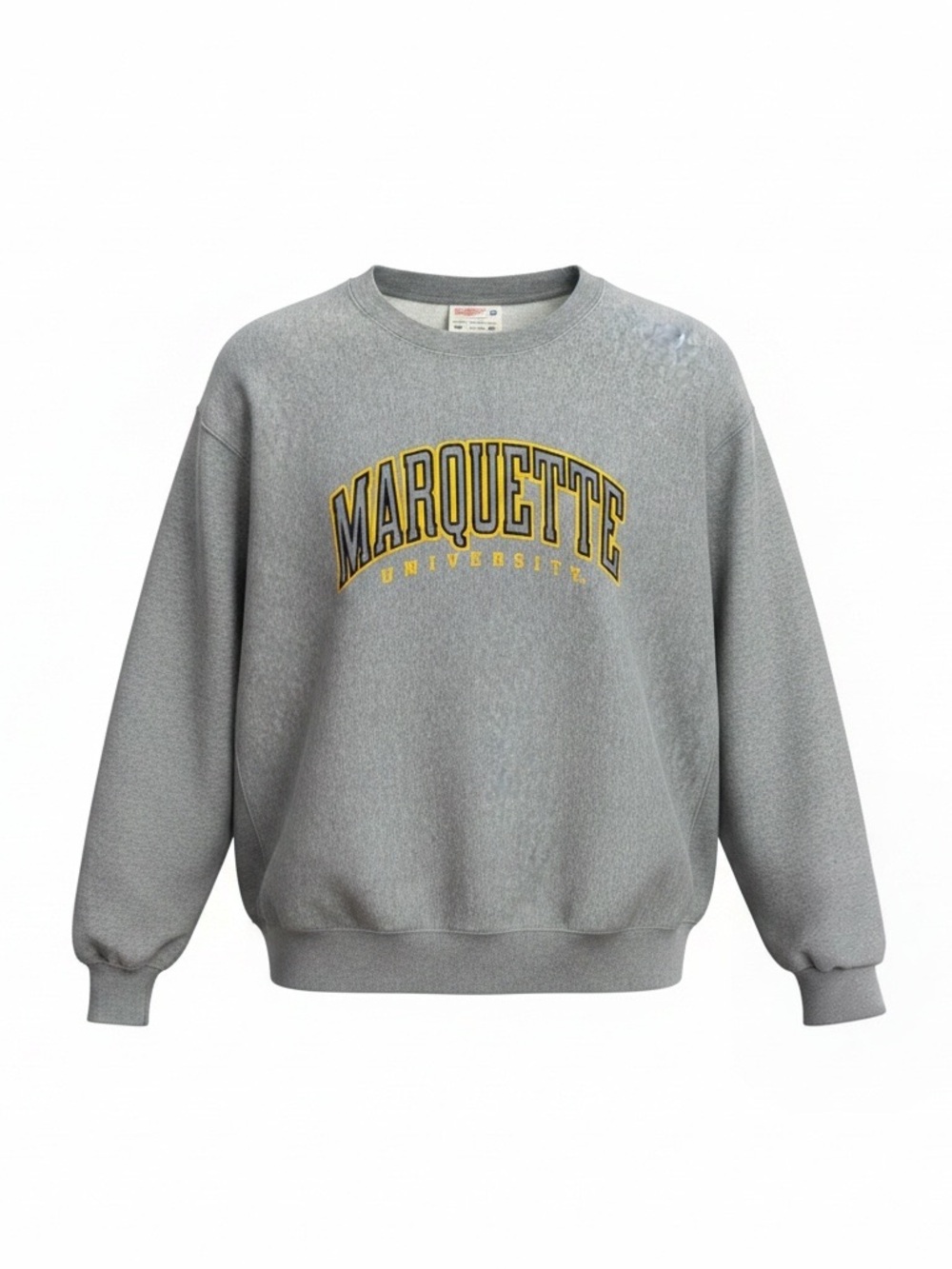 Marquette University MV Sport Gray Crewneck Sweatshirt with Yellow Accent